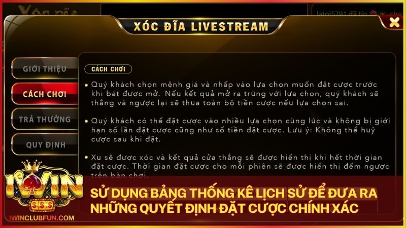 Hội viên có thể theo dõi bảng cầu để nâng cao tỷ lệ thắng Xóc đĩa livestream