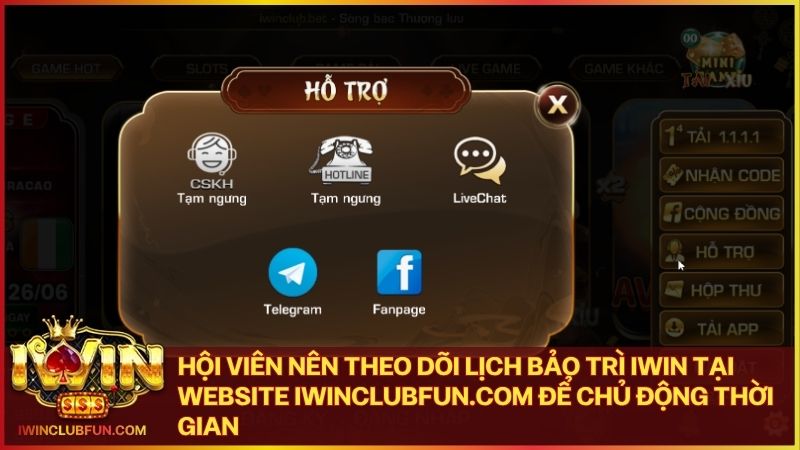 Truy cập iwinclubfun.com để cập nhật chính xác lịch trình bảo trì Iwin mới nhất