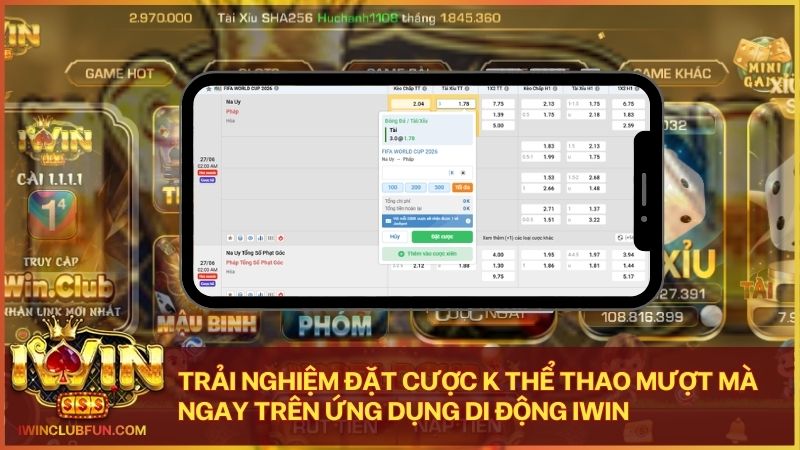 Hội viên dễ dàng thực hiện lệnh cược K Thể Thao mọi lúc mọi nơi trên App