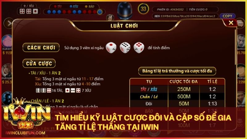 Tối ưu hóa lợi nhuận nhờ các chiến thuật đặt cược đôi thông minh tại Iwin