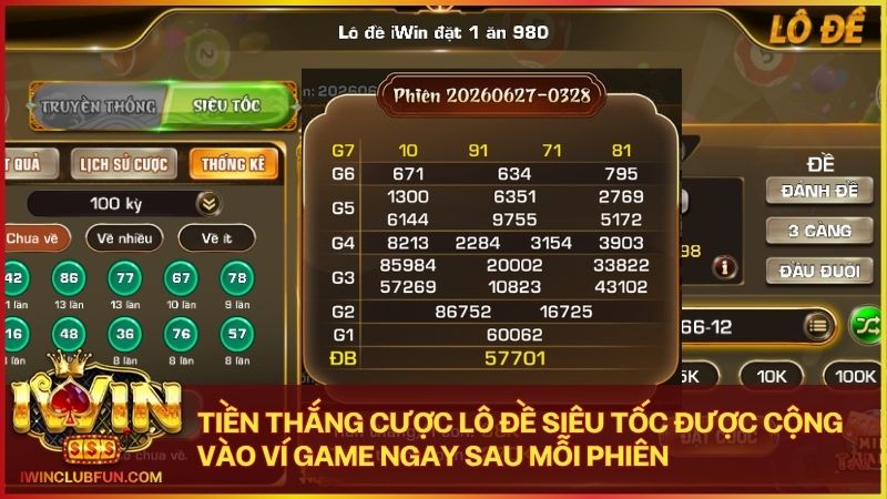 Hội viên có thể lựa chọn quay thưởng siêu tốc từ một đến năm phút tại Iwin