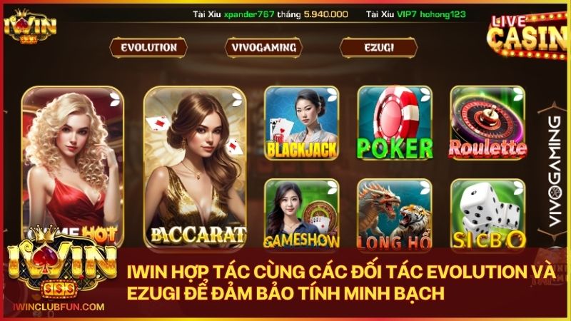 Live casino Iwin mang lại trải nghiệm sòng bài chân thực cùng hệ thống bảo mật cao